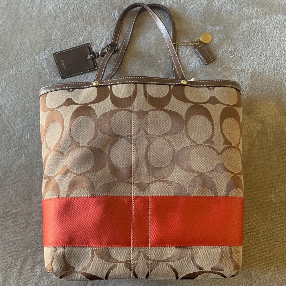 Authentic Coach Signature Stripe Bag 10125